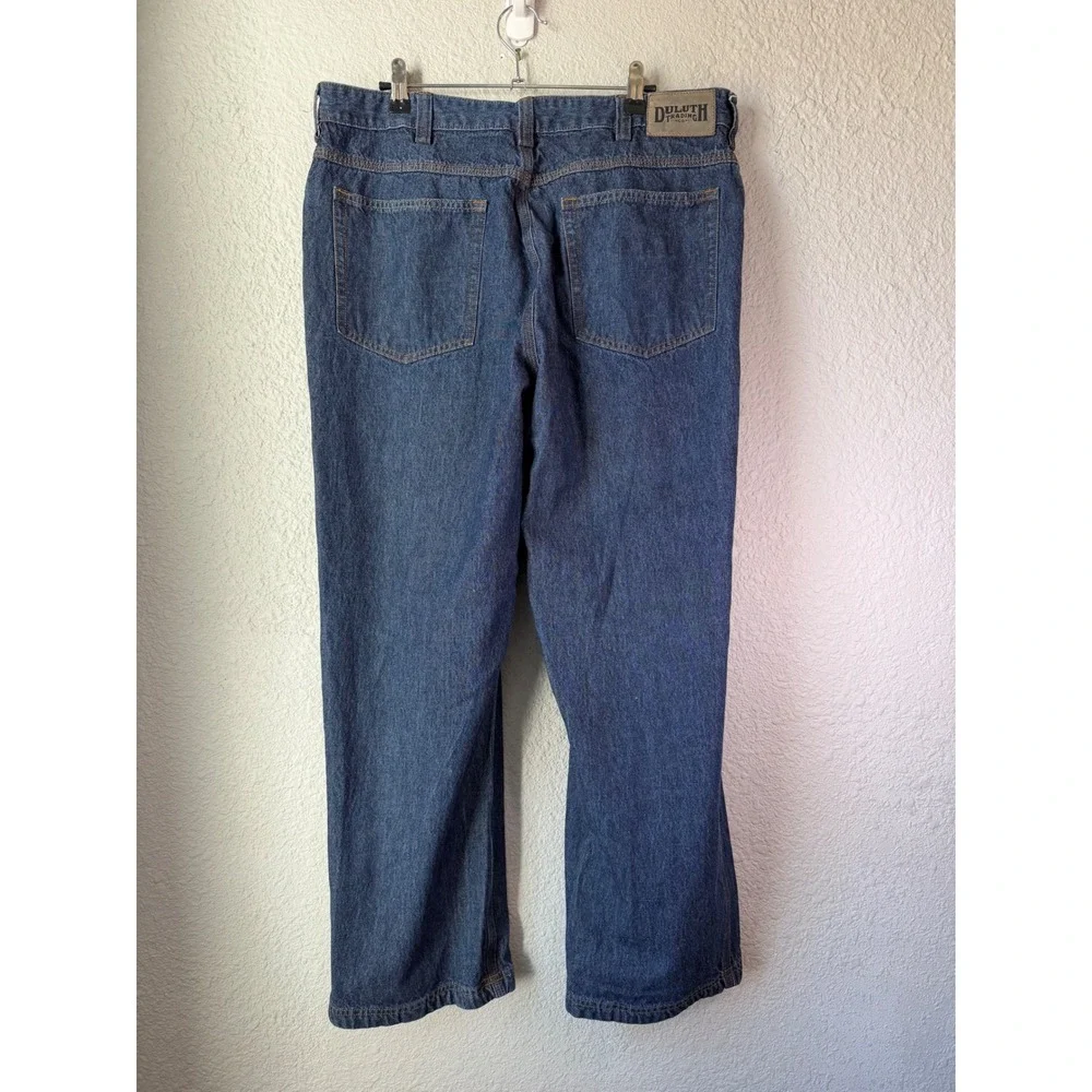 Duluth Trading‎ Co Mens Blue Denim Straight Leg Work Jeans 100 Cotton 34x29